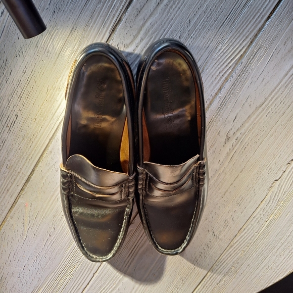 Timberland Black Genuine Leather Penny Loafers Mens 8.5 - Picture 13 of 15